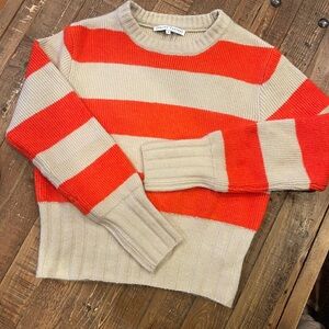 English Factory stripped white/orange long sleeve sweater.